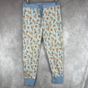 Delia's Dolls Kill Blue Jean Teddy Bear Pajama Pants Wms Lg Blue Thermal Joggers